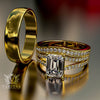 2.07ct Emerald Cut Diamond Gold Complete Wedding Set - 03US05